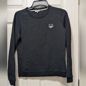 Kenzo Tiger Embroidered Sweater Size Small S Black Gray Crew Neck Sweatshirt